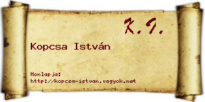 Kopcsa István névjegykártya